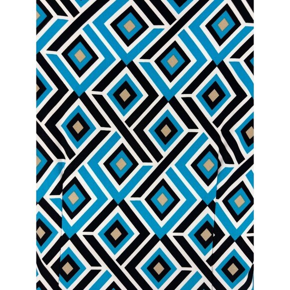 INC International Concepts Geo Synthesis Sheath Dress PM Petite Medium Blue New - Picture 6 of 10